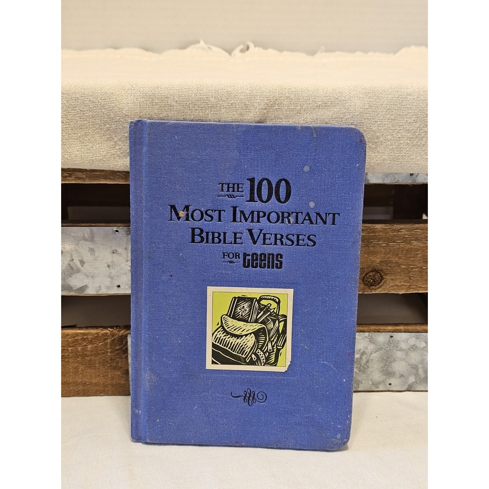Vintage "The 100 Important Bible Verses For Teens" Blue Hardcover